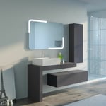 Meuble de salle de bain melizzano 1100 Gris Anthracite