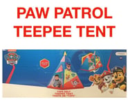 Paw Patrol TeePee Wigwam Kids Play Tent Indoor & Outdoor Kids Den Fun NEW