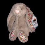 Jellycat “I am Small Beige Blossom Bunny” Rare Soft Floral Rabbit Plush With Tag