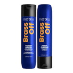 Matrix | Duo Brass-Off | Shampoing + Après-Shampoing | Pour Cheveux Châtains | Anti-Reflets Cuivrés | 300ml + 300ml