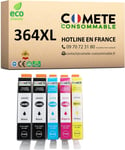 364XL - Pack de 5 Cartouches d'Encre Compatibles avec HP 364 XL - pour HP Photosmart 5510 Deskjet 3070A Officejet 4620 (1 Noir + 1 Photo noir + 1 Cyan + 1 Magenta + 1 Jaune)