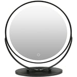 Miroir 50x50, miroir de maquillage éclairé par led, lumière naturelle sans fil rotative à 360 °, idéal pour la maison et les voyages - Aqrau