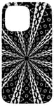 Coque pour iPhone 14 Pro Max Motif géométrique symétrique effet étoile blanc sur noir