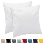 Dreamzie Taie Oreiller 50x50 cm (Lot de 2) 100% Coton Jersey 150 GSM - Blanc - Taie d'oreiller 50 x 50 Coton - Housse de Coussin Résistant et Hypoallergénique pour Oreiller