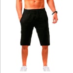 Short En Coton Et Lin Pour Homme,Pantalon De Fitness,Streetwear,Pantacourt Respirant,Couleur Unie,Taille S À 3xl