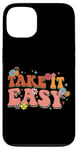 iPhone 13 Take It Easy Retro Floral Motif Case