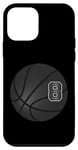 Coque pour iPhone 12 mini Ballon de basket-ball numéro 8 noir pour joueurs et amateurs de sport