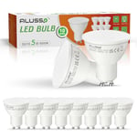 ALUSSO 5W GU10 LED Bulbs Cool White 6000K, 400lm Brightness, 50W Halogen Spotlight Equivalent, 120° Wide Beam Angle, Pack of 10, Non-Dimmable, Ideal for Kitchen & Bedroom & More