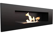 Cheminée Bio KRATKI DELTA2 | 400 x 900 cm | Conteneur de 0,5 L | Noir | sans vitrage | Cheminée éthanol Murale | Idéal pour la Maison, Le Salon ou la Chambre | Testé TÜV - Rhénanie