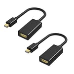 Mini DP to HDMI Cable, mini displayport to HDMI(Female) Adapter cable Compatible for MacBook Air, MacBook Pro,Microsoft Surface Pro,Mac mini Etc (2 Pack)