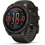 Garmin fenix 8 47mm AMOLED Sapphire Edition, Carbon Grey Titanium with Black/Pebble Grey Band