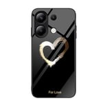 WOKEZ Coque pour Xiaomi Redmi Note13 4G, Souple Silicone Verre Trempé Etui de Téléphone avec Motif d'amour Mignon, Antichoc Coque de Téléphone Mince-1103