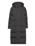 Superdry Longline Hooded Puffer Coat Svart