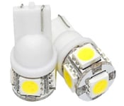 Hvit High Power LED 5-SMD 12V, W5W, 2 stk.