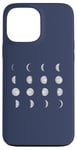 Coque pour iPhone 13 Pro Max 12 phases de lune astronomie ciel nocturne Meme