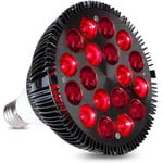 Röd LED-ljusterapilampa, Wolezek 36w 18 LED infraröd ljusterapienhet, 660nm rött och 850nm nära infraröd kombination Red Light Bulb-hy