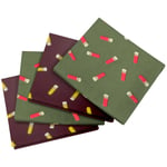 Jack Pyke 4 Pack Hankies Cartridge Cotton Printed Hunting Country Wine/Green