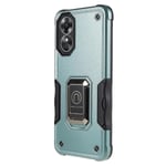 För Oppo A17 4G Anti-drop Telefonskal PC + TPU Skyddande Skal med Ring Kickstand - Grön Green