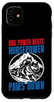 Coque pour iPhone 11 Dog Power bat Horsepower Paws Down Mushing