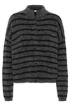 AlphaGZ Short Cardigan - Charcoal Black Striped