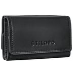 STILORD 'Jean' Étui Porte Clés Cuir Grand Vintage Pochette Clefs Petit Porte Feuille Porte-Clefs Maison Porte Carte Anti RFID Bourse Cuir Véritable, Couleur:Noir