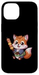 Coque pour iPhone 14 Renard kawaii avec Hanami Dango