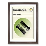 Big Box Art Book Cover Frankenstein Mary Shelley Framed Wall Art Picture Print Ready to Hang, Walnut A2 (62 x 45 cm)