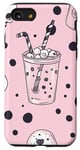 Coque pour iPhone SE (2020) / 7 / 8 Squelette à thé classique à pois Kawaii Grim Reaper Rose