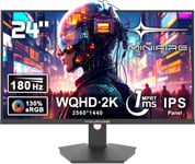 24"" Ecran PC Gaming, 180 Hz, 1ms, QHD 2560 x 1440, 130% sRGB, Adpitive Sync, Inclinaison Réglable, 178° Angle Vue, Prend en Charge HDMI2.0/DP1.2 - MFG24X5Q.[G77]