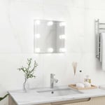 Miroir mural avec lampes LED Carr� Verre