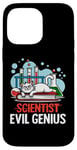 Coque pour iPhone 14 Pro Max Art de laboratoire de chimie pour chats Evil Genius Scientist