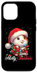 Coque pour iPhone 12/12 Pro Chapeau de Père Noël lumineux cochon d'Inde