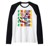 Kids Sixth 6th Grade Back To School Goat Skateboarding Boys Raglan Baseball Tee