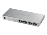 Zyxel Gs1008hp - Switch - 8 X 10/100/1000 (Poe+) - Väggmonterbar, Skrivbordsmodell - Poe+ (60 W)