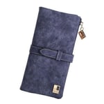 Mode plånbok för kvinnor Dragsko Nubuck Läder Plånbok med dragkedja Lång plånbok för kvinnor