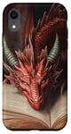 iPhone XR Aesthetic Gothic Red Dragon Reading Book Painting Bookish Case