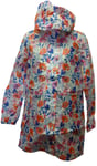 Joules GoLightly White Multi Floral Packaway Jacket Waterproof Mac Coat Ladies 6