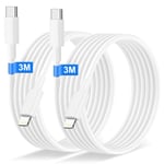 Cable iPhone USB C 3M 2Pack[Certifié MFi],Câble iPhone USB C Câble Chargeur iPhone Charge Rapide Cable Lightning USB C Cordon iPhone Fil Chargeur pour iPhone 14 13 12 Pro Max/14 Plus/11/xS/x/.[W849]