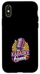 Coque pour iPhone X/XS Karaoké Queen Karaoké Chanteur Microphone Karaoké