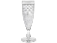 6 Diamond-Cut Glass Flutes 160ml Brand H&H