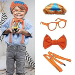 Be Like Blippi Klä Ut Dig! Rollspel Kostym Hatt Glasögon Hängslen Fluga