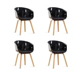 Designetsamaison - Lot de 4 chaises scandinaves noires - Vali