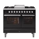 Ilve PD10FWE3MG 100cm Roma Dual Fuel Twin 60/40 Oven Range Cooker In Matt Graphite With 6 Gas Burners & Frytop