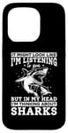 Coque pour iPhone 15 Pro Shark Fish I But In My Head Je pense aux requins