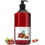 Huile de Jojoba Bio Pure et 100% Naturel: Huile Visage, Hydratant Cheveux et Barbe, Anti Âge, Huile Démaquillante Visage, Sérum Cils, Huile Cuticules Ongles, Soin Peau Atopique - 1000 ml 1 L