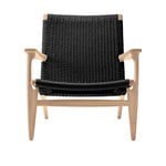 Carl Hansen - CH25, Vitoljad Ek, Svartflätat papperssnöre - Fåtöljer - Hans J. Wegner - Träfärgad - Naturmaterial/Trä