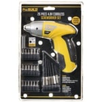 ProBuild 4.8V Cordless Screwdriver Set 26pc Compact lightweight & easy to use.