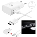 Chargeur Pour Samsung Galaxy A50 S10 S10e S10+ S8 S8+ S9 + Câble Usb Type C