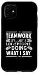 Coque pour iPhone 11 Citation amusante de leadership travail d'équipe cadeau pour patron manager bureau