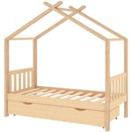 Vidaxl - Cadre de lit enfant avec tiroir bois de pin massif 80x160 cm